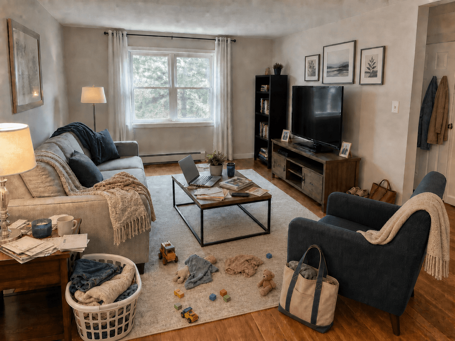 Living room clutter level 3