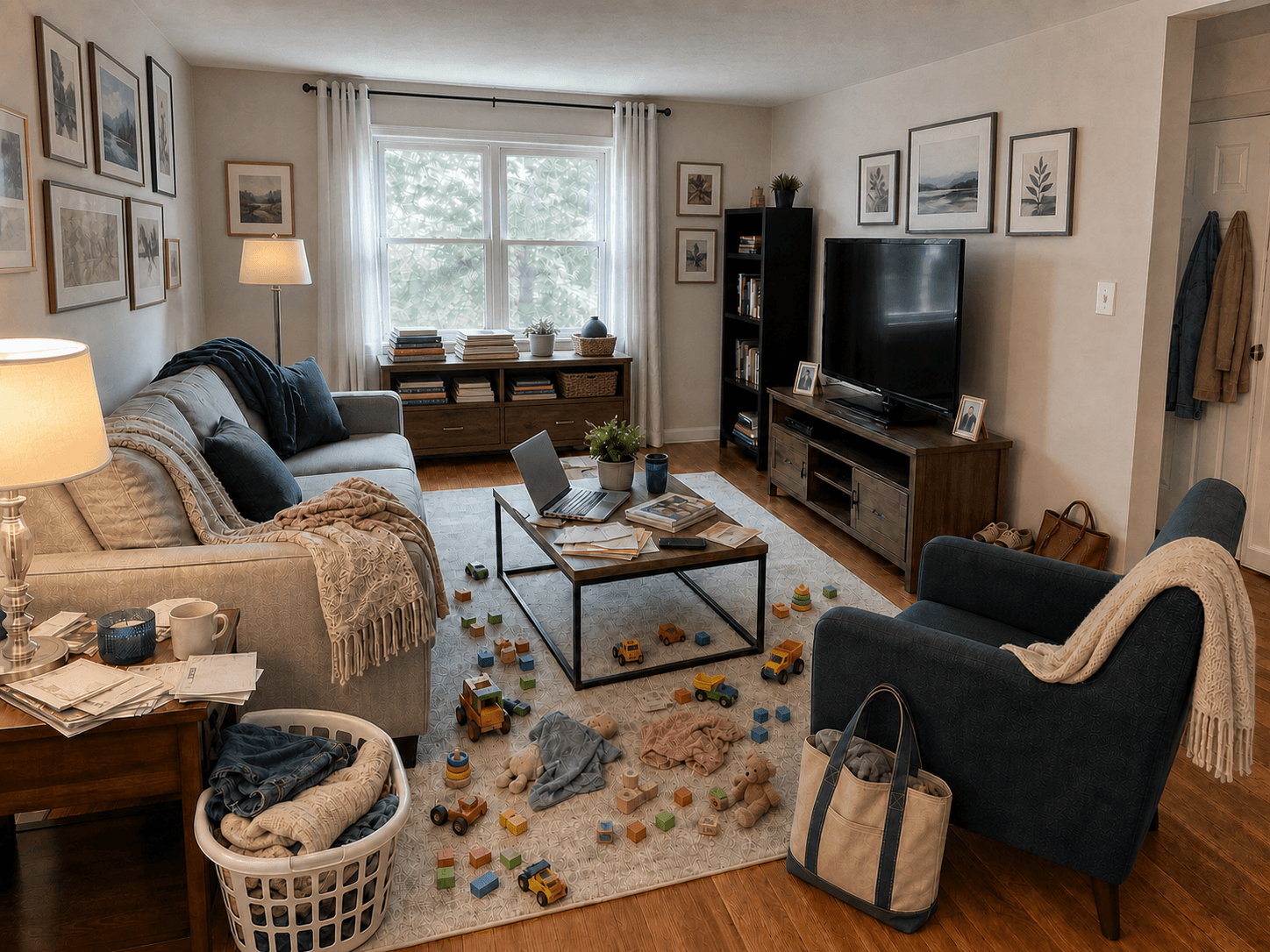 Living room clutter level 4